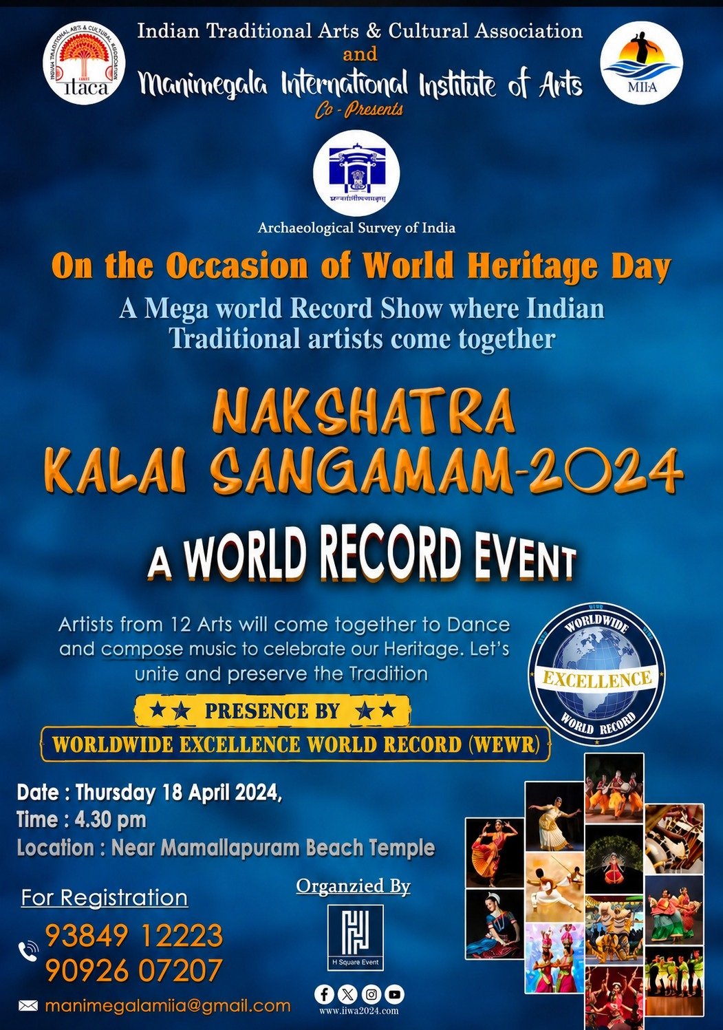 Maximum Types of Indian Traditional Dancers Performing Together at Mahabalipuram