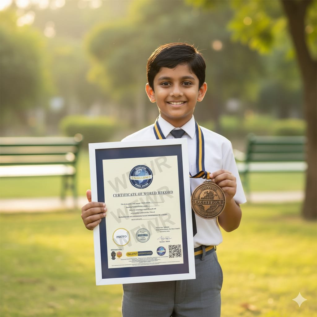 World record holder with certificate